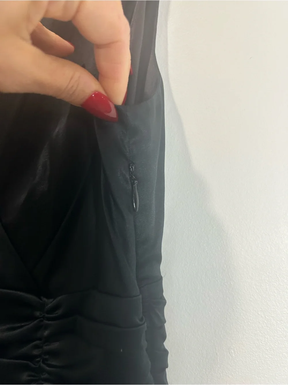 Boden Silk Dress Sz 10R Black Sleeveless MIDI V-Neck Fit & Flare Cocktail Party